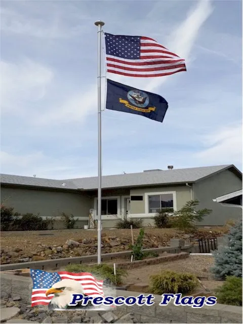 23 ft Heavy Duty Sectional Flagpole - Made in USA from Prescott Flags