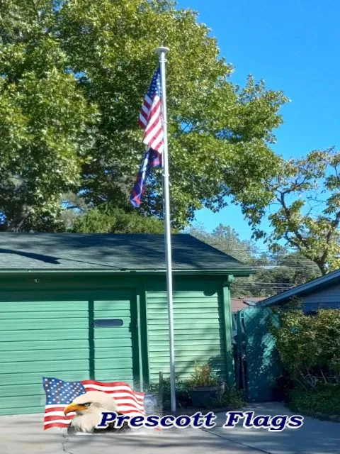 23 ft Heavy Duty Sectional Flagpole - Made in USA from Prescott Flags