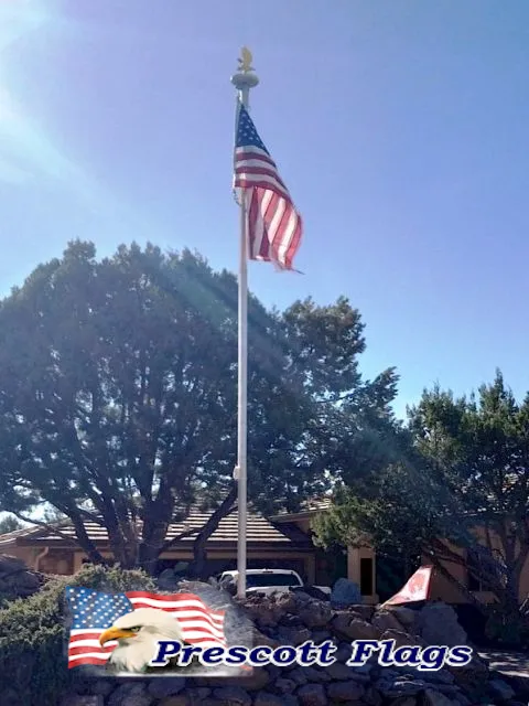 17 ft 2.4 Dia. Heavy Duty Sectional Flagpole - Made in USA from Prescott Flags