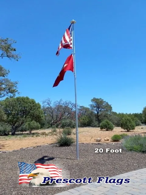 20 ft Telescoping Heavy Duty Flagpole - Made in USA from Prescott Flags