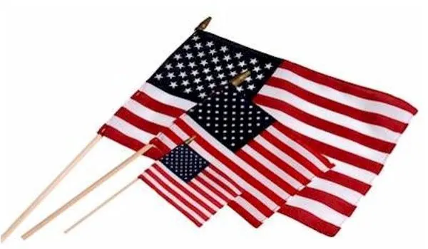 12x18 inch U.S. Handheld Mounted Flags - 12 pack