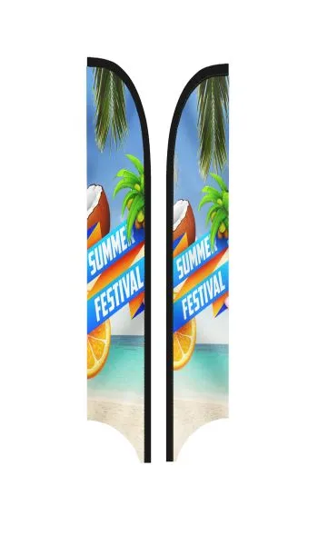 8.5 Feet - Double Sided Custom Feather Flag