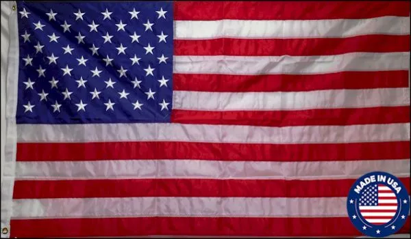 4x6 200 Denier Nylon Sewn American Flag - Made in USA