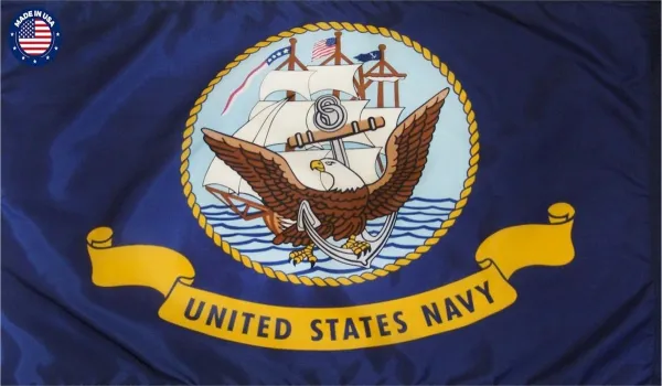3x5 Navy 200 Denier Nylon Flag - Made In USA